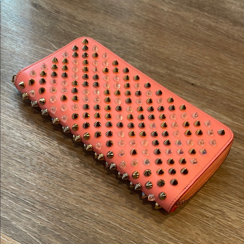 EUC Christian Louboutin spiked zip long wallet - full multicolor spikes around - Picture 3 of 15